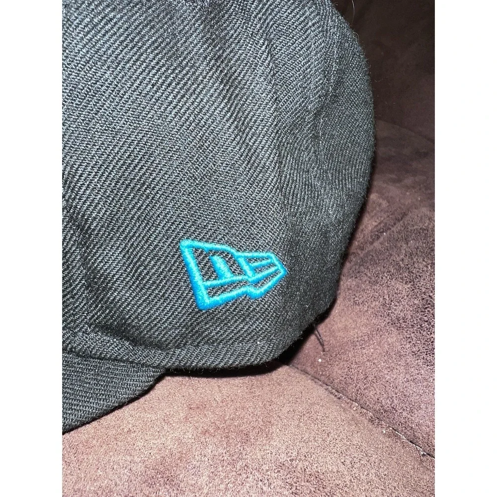 Atlanta Braves Black/Purple/Blue Fitted Baseball Hat Cap New Era Size 7 1/8 ATL